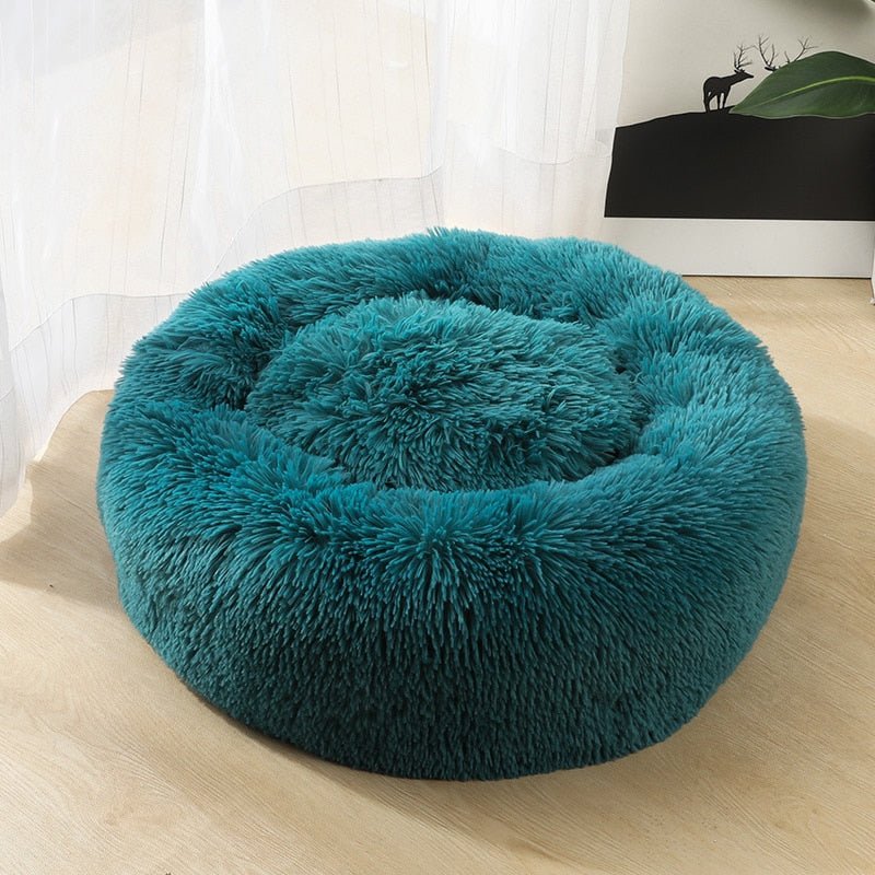 Calming Dog Bed Cat Bed Anti Anxiety Donut Round Plush Raised Rim Washable Soft Faux Fur XS S M L XL XXL 17 Colours Orthopaedic Support | Koossa