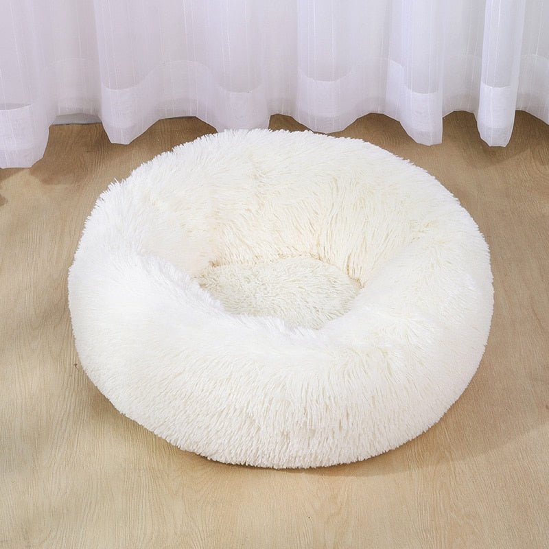 Calming Dog Bed Cat Bed Anti Anxiety Donut Round Plush Raised Rim Washable Soft Faux Fur XS S M L XL XXL 17 Colours Orthopaedic Support | Koossa