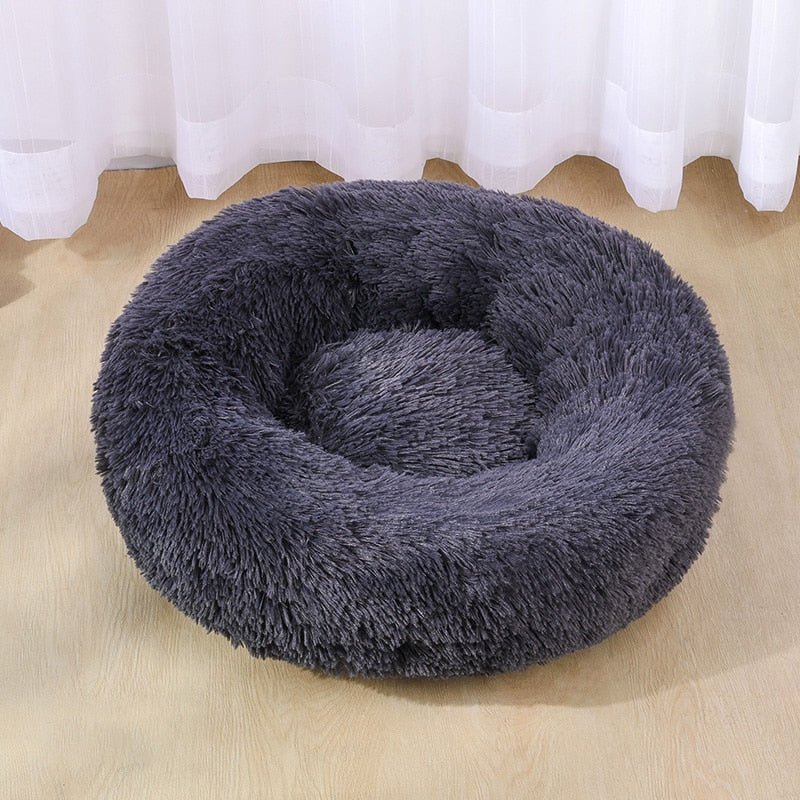 Calming Dog Bed Cat Bed Anti Anxiety Donut Round Plush Raised Rim Washable Soft Faux Fur XS S M L XL XXL 17 Colours Orthopaedic Support | Koossa