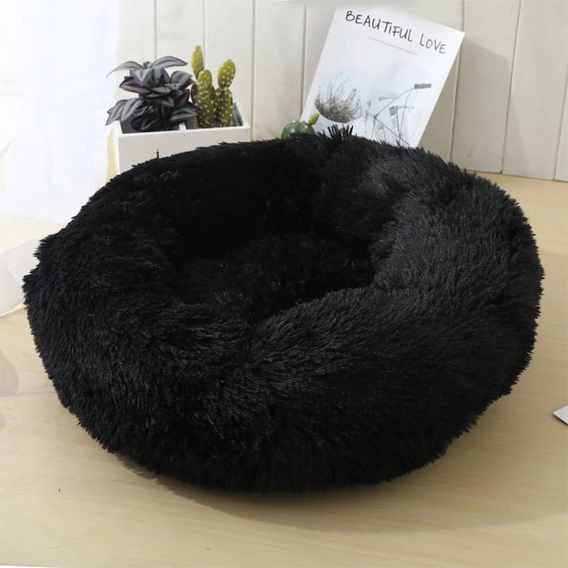 Calming Dog Bed Cat Bed Anti Anxiety Donut Round Plush Raised Rim Washable Soft Faux Fur XS S M L XL XXL 17 Colours Orthopaedic Support | Koossa