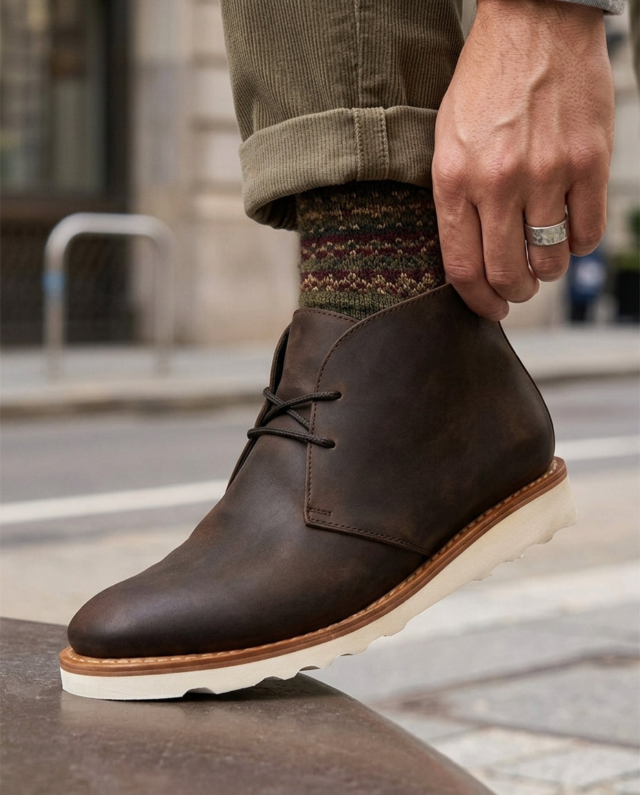 Men's Ankle Desert Boots – Cushioned Chukka Style with Shock-Absorbing Sole for Everyday Comfort & All-Day Support | Lonoma