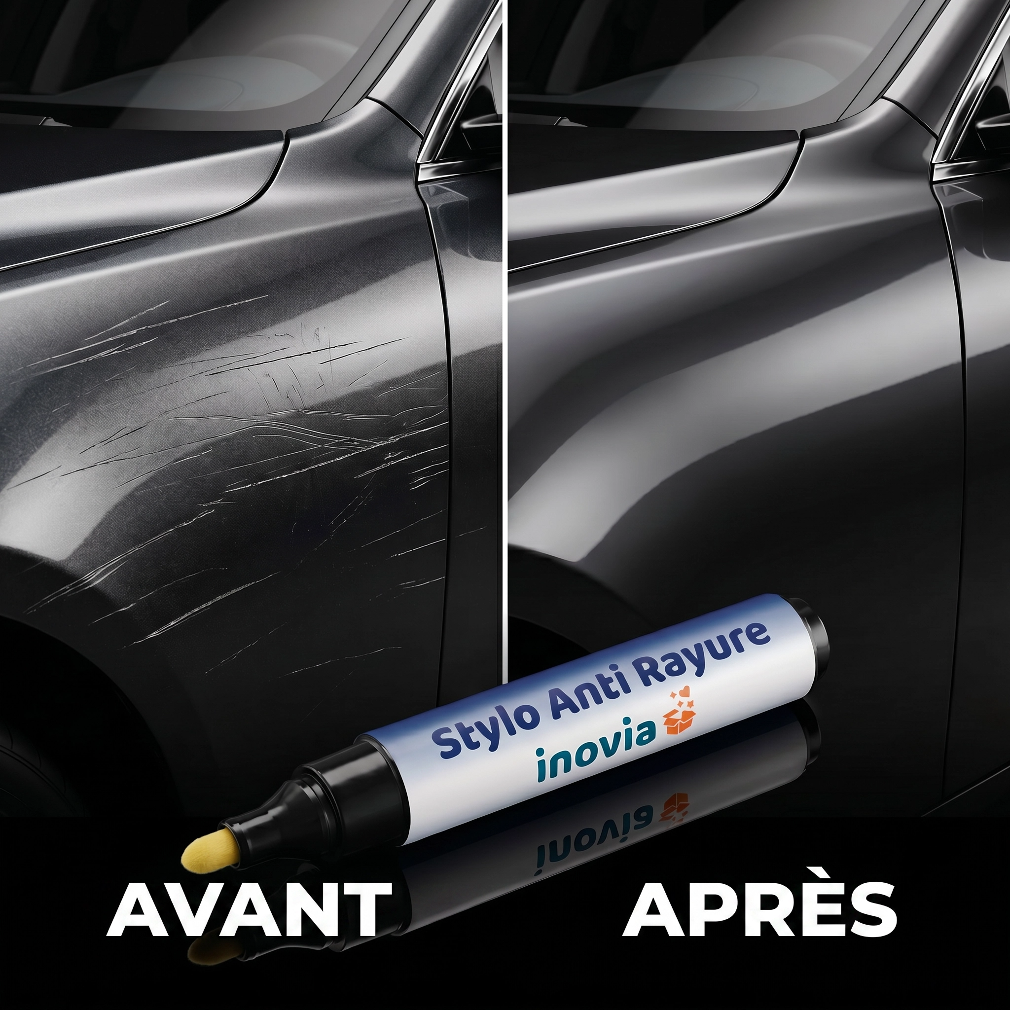 Stylo réparateur de peinture automobile universel pour retouche carrosserie rayée éclats vernis finition | Koossa