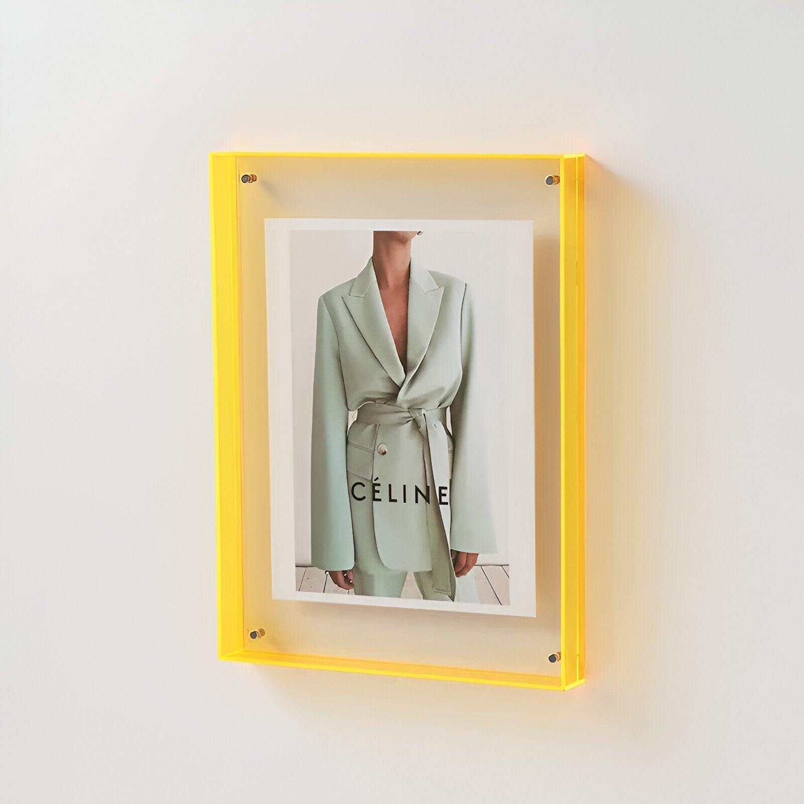 Cadre photo transparent acrylique sur pied ou mural format A4 A5 design minimaliste moderne décoration bureau | Koossa