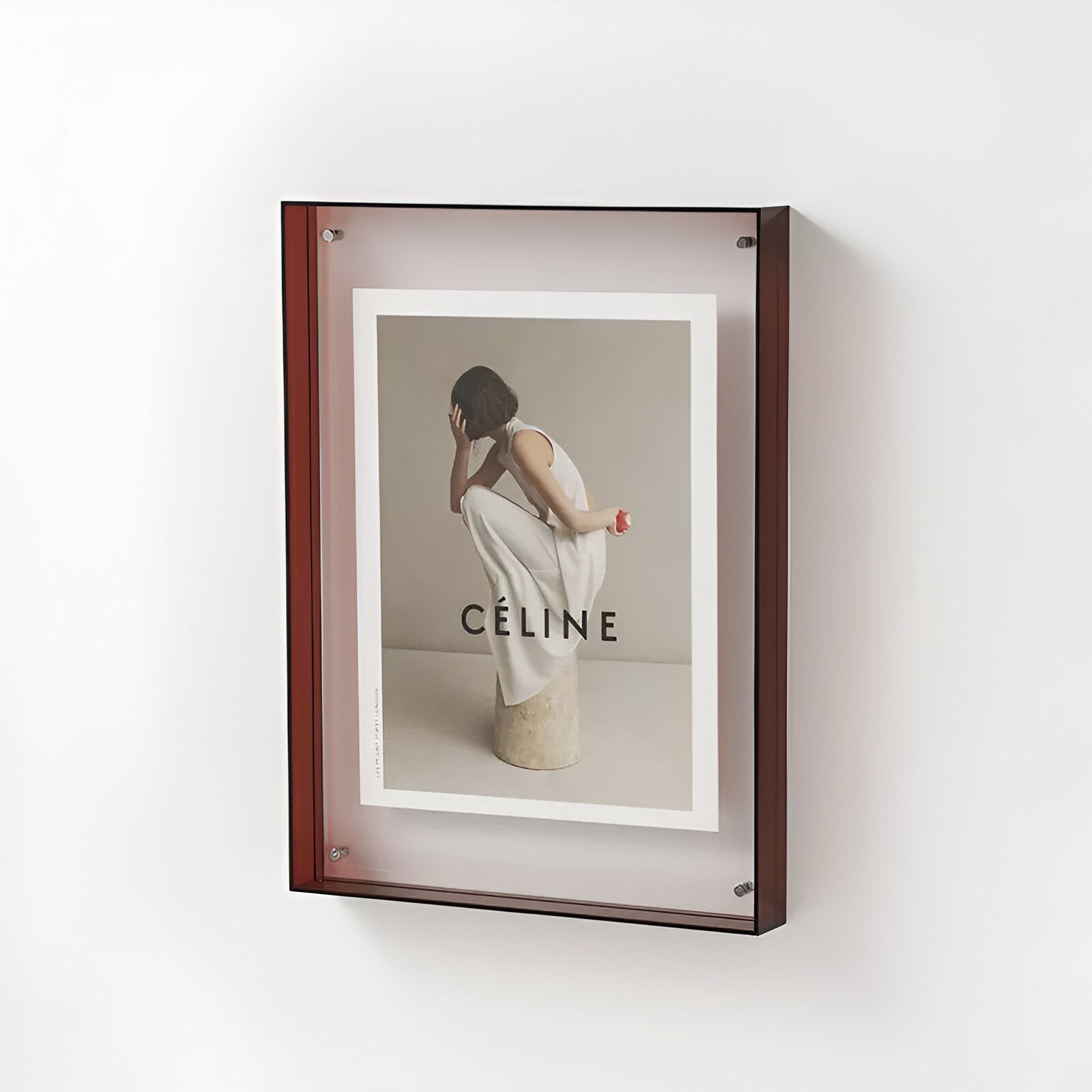 Cadre photo transparent acrylique sur pied ou mural format A4 A5 design minimaliste moderne décoration bureau | Koossa