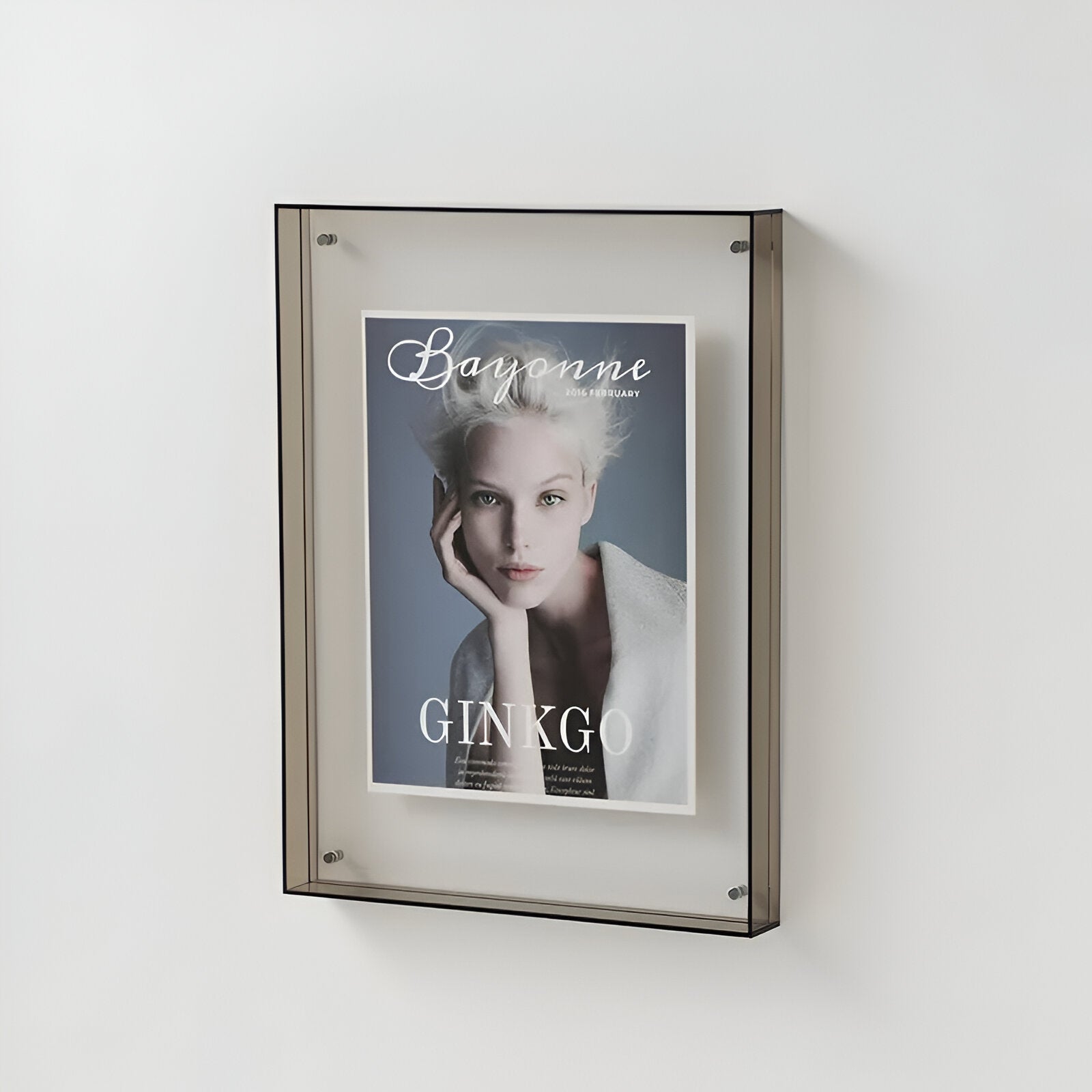 Cadre photo transparent acrylique sur pied ou mural format A4 A5 design minimaliste moderne décoration bureau | Koossa