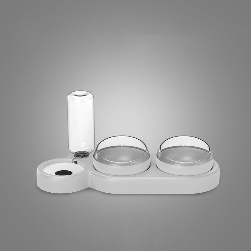 Dog Cat Feeding Station Double Bowl Automatic Water Dispenser Elevated Adjustable Non-Slip | Koossa