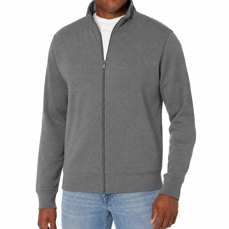 Men's Full-Zip Track Sweatshirt in Eight Colours with Standing Collar and Side Pockets for Casual Layering and Weekend Wear | Koossa