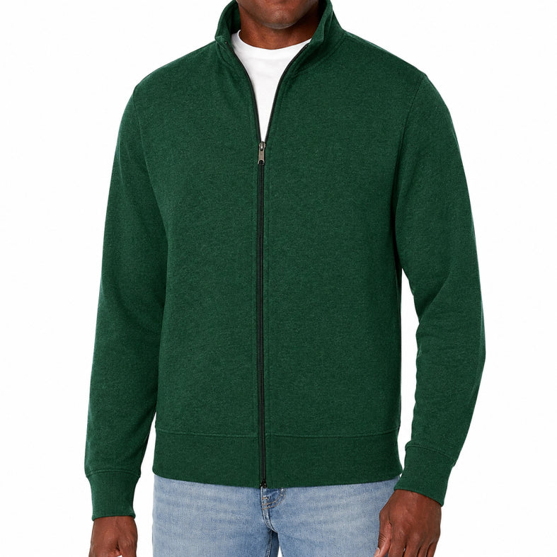 Men's Full-Zip Track Sweatshirt in Eight Colours with Standing Collar and Side Pockets for Casual Layering and Weekend Wear | Koossa