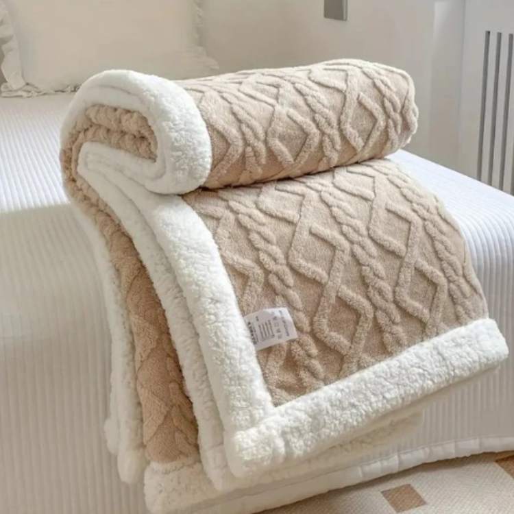 Couverture lestée sherpa 150 × 200 cm gris douceur chaleur apaisante confort optimal détente sommeil réparateur | Koossa