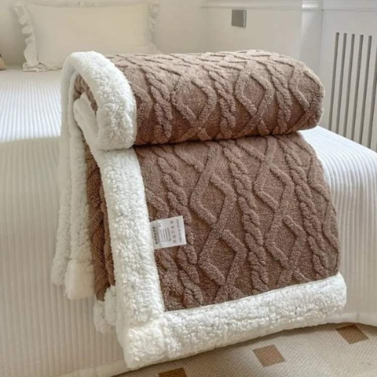 Couverture lestée sherpa 150 × 200 cm gris douceur chaleur apaisante confort optimal détente sommeil réparateur | Koossa
