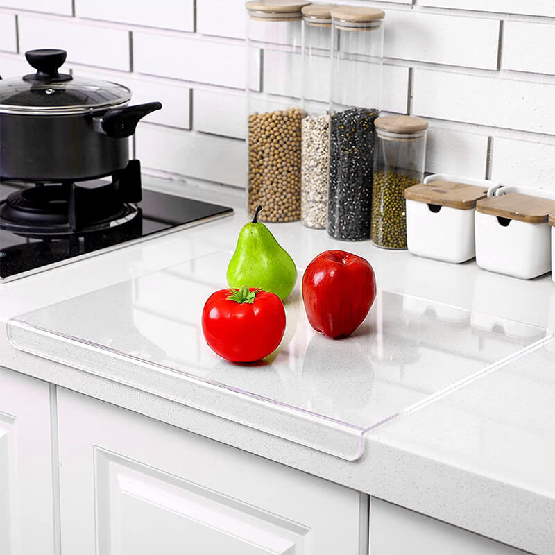 Clear Acrylic Cutting Board Countertop Protector, Heat & Scratch Resistant Kitchen Counter Saver for Food Prep, Dishwasher Safe | Lonoma
