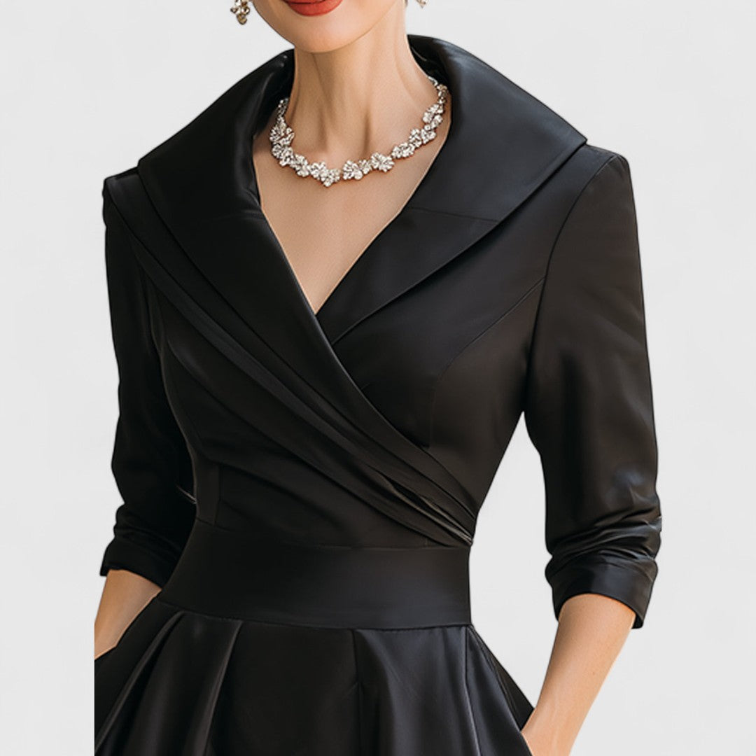 Women's Flowing Midi Dress with Structured Shape | Effortless Elegance for Day to Evening | Graceful Silhouette Dress | Koossa