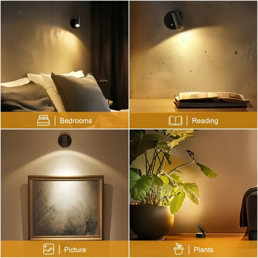 Spot LED Sans Fil Rechargeable Dimmable Éclairage d'Accent Intérieur Autonome USB Tactile Ambiance Design | Koossa