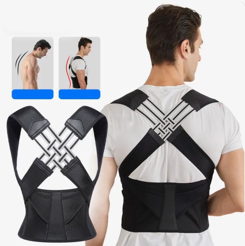 Women's Black Posture Corrector Support Brace — Back & Shoulder Support for Office & Daily Wear | Koossa