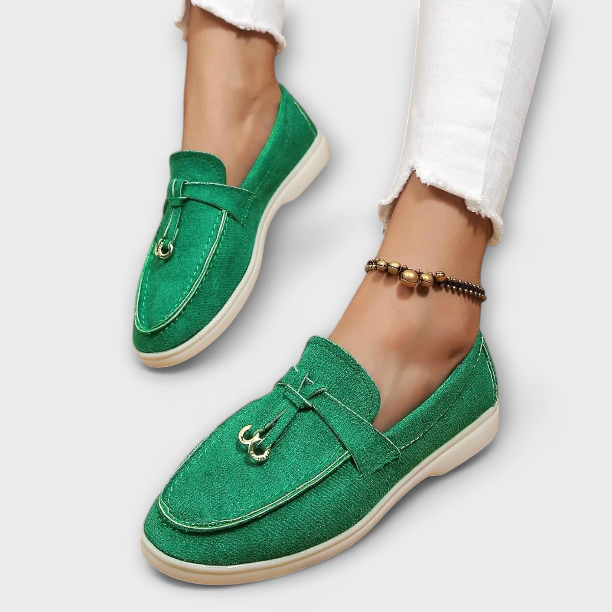 Women's Flat Loafers with Bow Detail in Eight Colours – Slip-On Leather-Look Moccasin Shoes for Work Office Smart Casual Everyday Comfort | Koossa