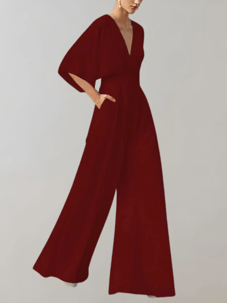 Women's Wide-Leg Jumpsuit — Elegant One-Piece for Wedding Guests & Evening Events | Koossa