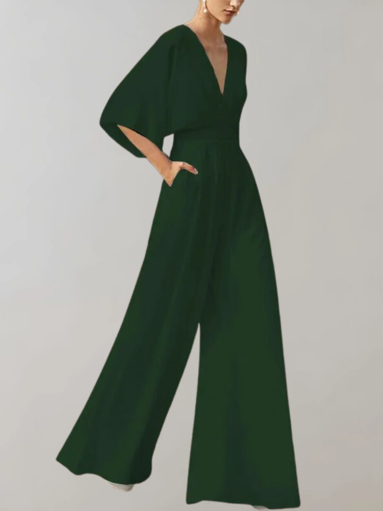 Women's Wide-Leg Jumpsuit — Elegant One-Piece for Wedding Guests & Evening Events | Koossa