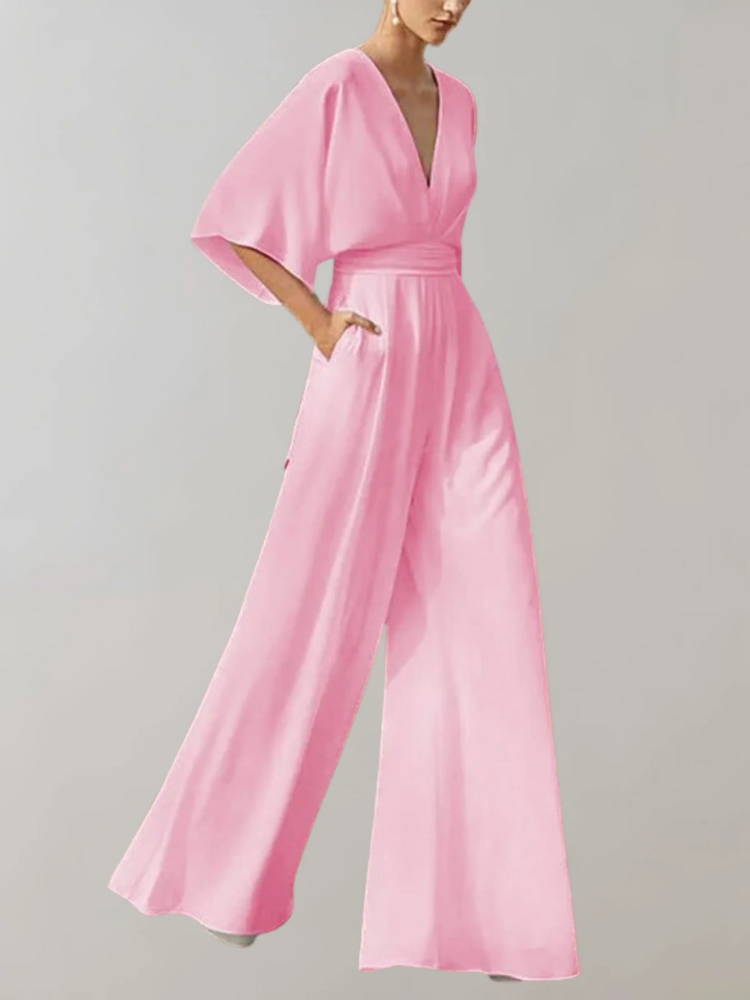 Women's Wide-Leg Jumpsuit — Elegant One-Piece for Wedding Guests & Evening Events | Koossa