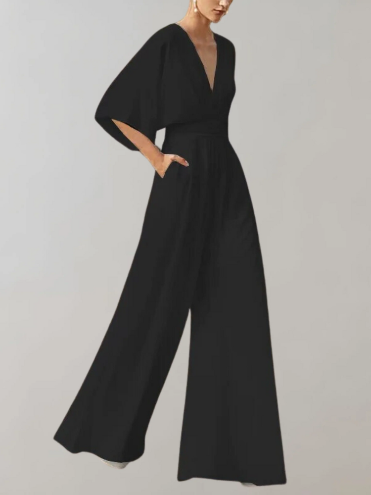 Women's Wide-Leg Jumpsuit — Elegant One-Piece for Wedding Guests & Evening Events | Koossa