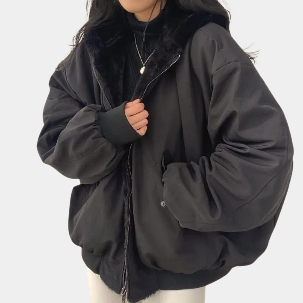 Women's Oversized Long Winter Coat with Hood — Longline Hooded Winter Jacket for Autumn & Cold Weather | Koossa
