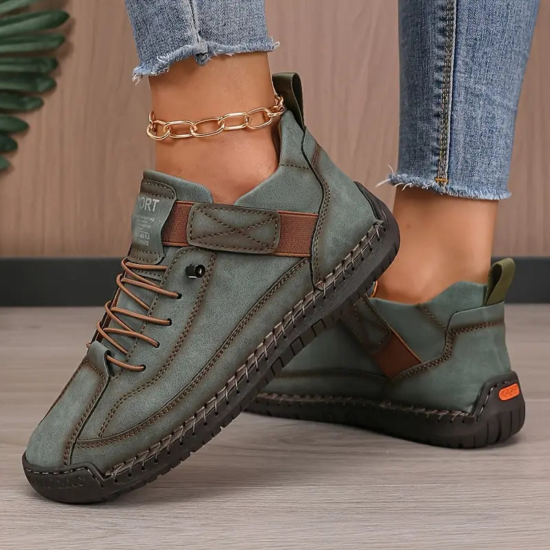 Lace-Up Walking Trainers in Canvas with Cushioned Sole | Women's Spring & Summer Athletic Footwear | Koossa