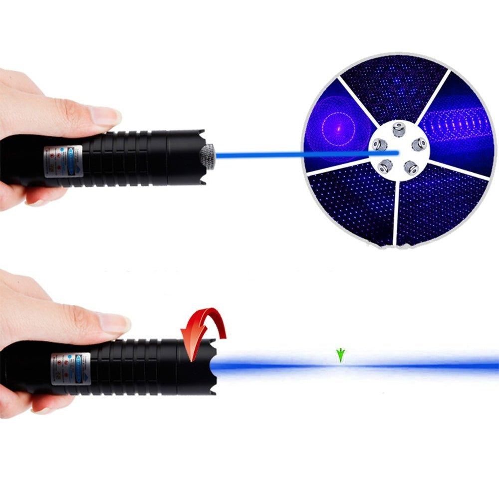 Blue Laser Pointer 450nm Rechargeable Aluminum Handheld Laser Flashlight, Adjustable Focus for Camping, Hiking & Outdoor Use | Lonoma