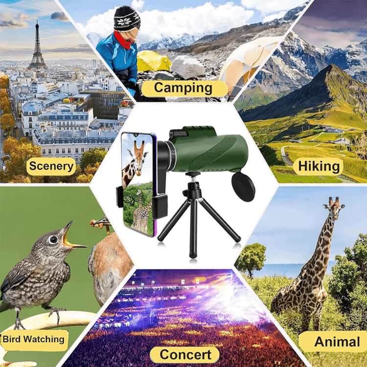 Monoculaire Compact Ultra-Puissant HD pour Randonnée Observation Oiseaux Faune Nature Événements Sportifs | Koossa