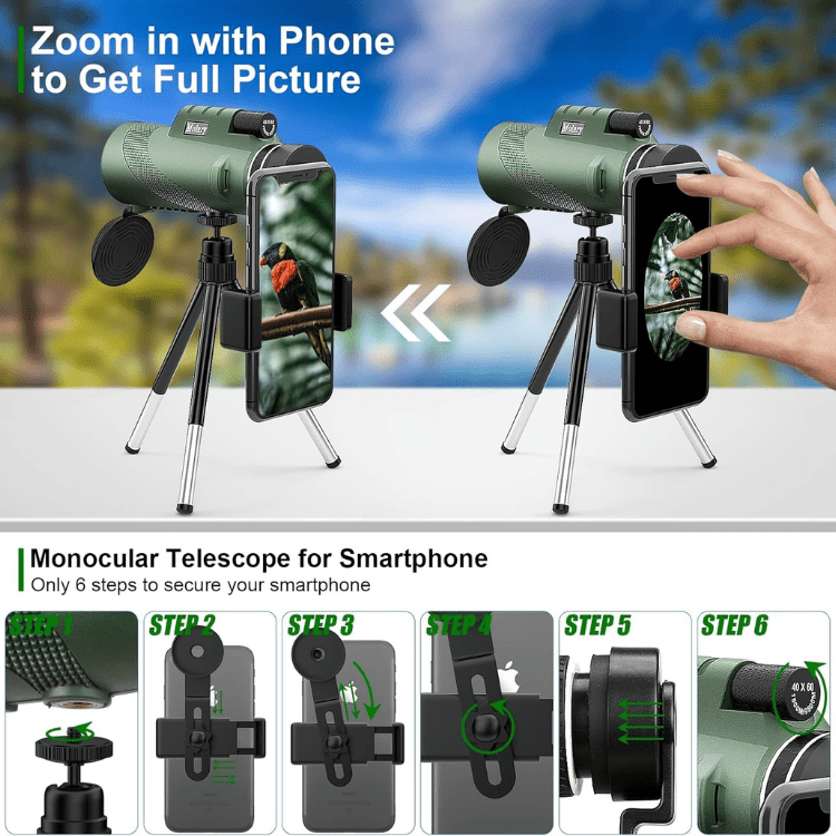 Monoculaire Compact Ultra-Puissant HD pour Randonnée Observation Oiseaux Faune Nature Événements Sportifs | Koossa
