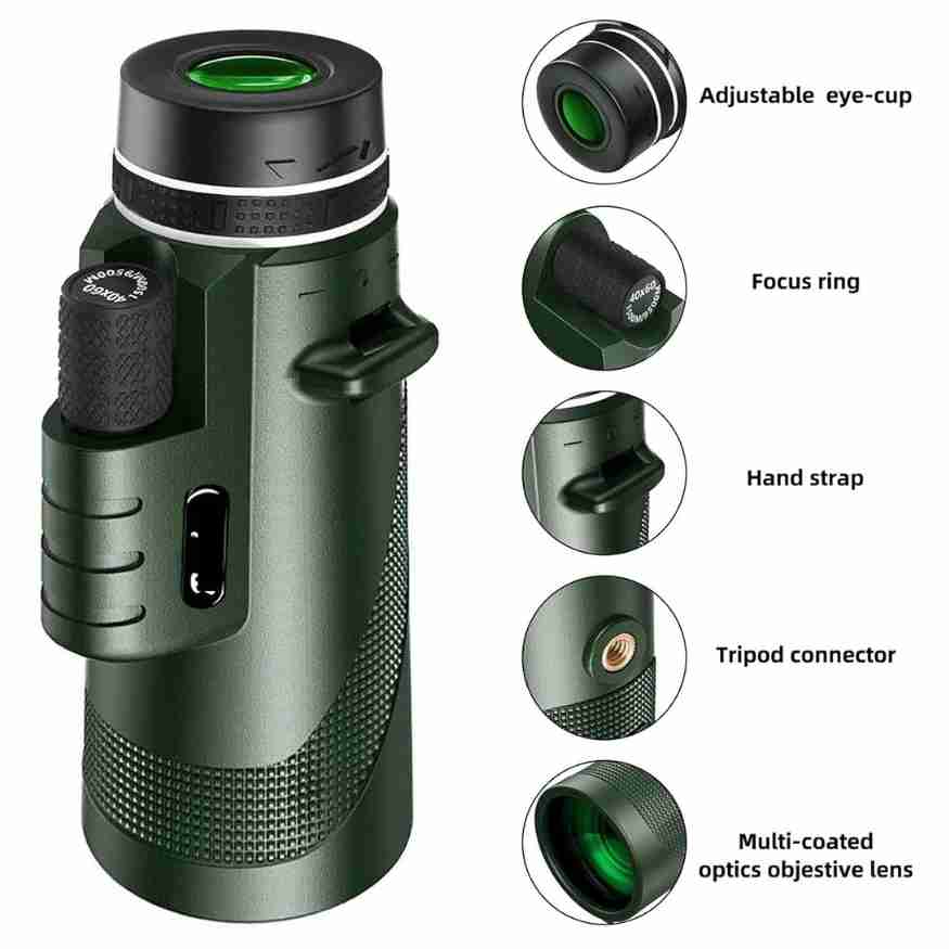 Monoculaire Compact Ultra-Puissant HD pour Randonnée Observation Oiseaux Faune Nature Événements Sportifs | Koossa
