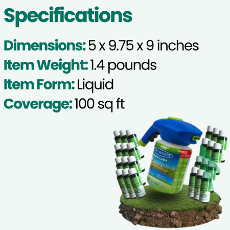 Spray-On Grass Seed Hydroseeding Kit for Bare Spots & Dog Patches – Garden Hose Attachment Lawn Repair, Patchy Yard Reseeding | Lonoma