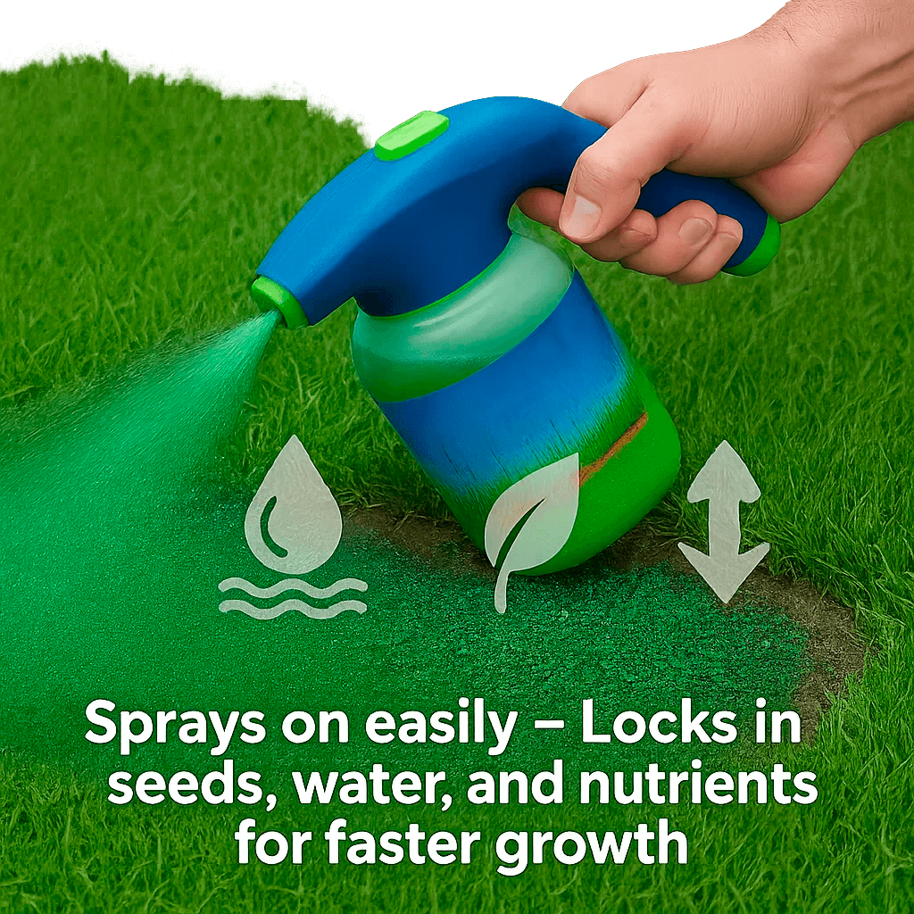 Spray-On Grass Seed Hydroseeding Kit for Bare Spots & Dog Patches – Garden Hose Attachment Lawn Repair, Patchy Yard Reseeding | Lonoma