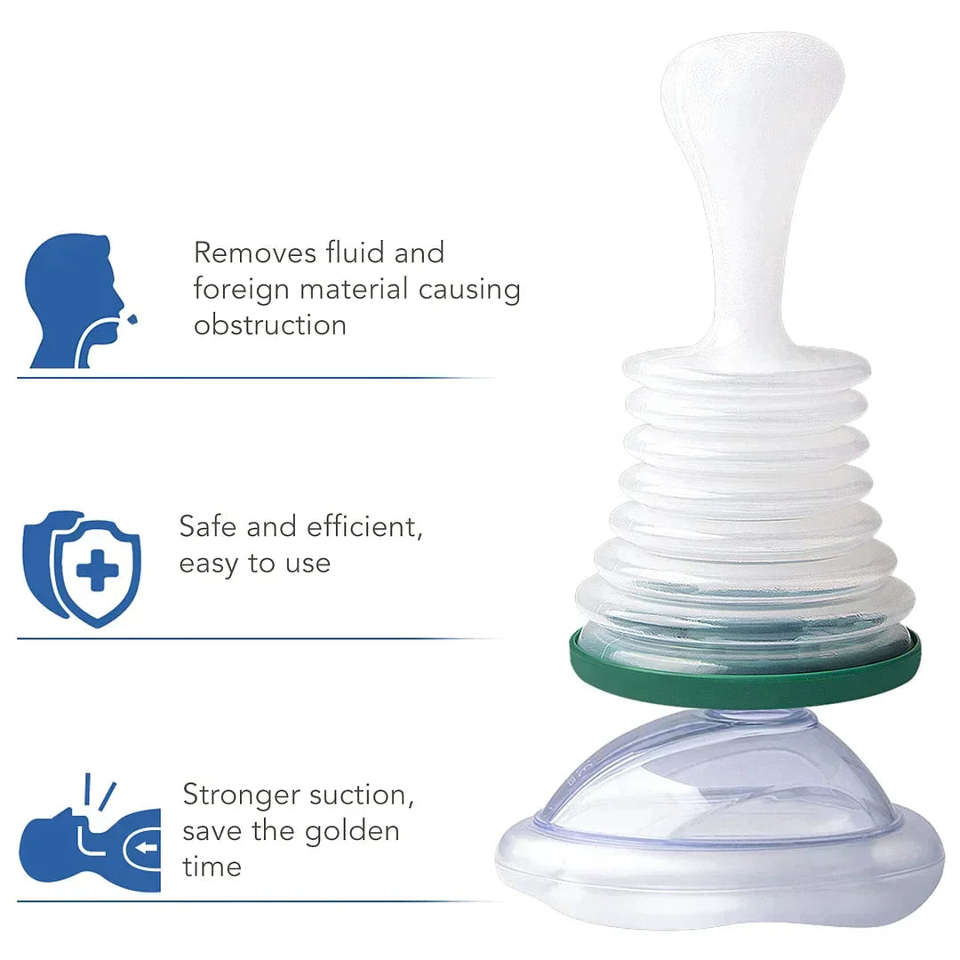 Dispositif Anti-Étouffement Manuel ABS Silicone Aspiration d'Urgence Premiers Secours Adultes et Enfants | Koossa