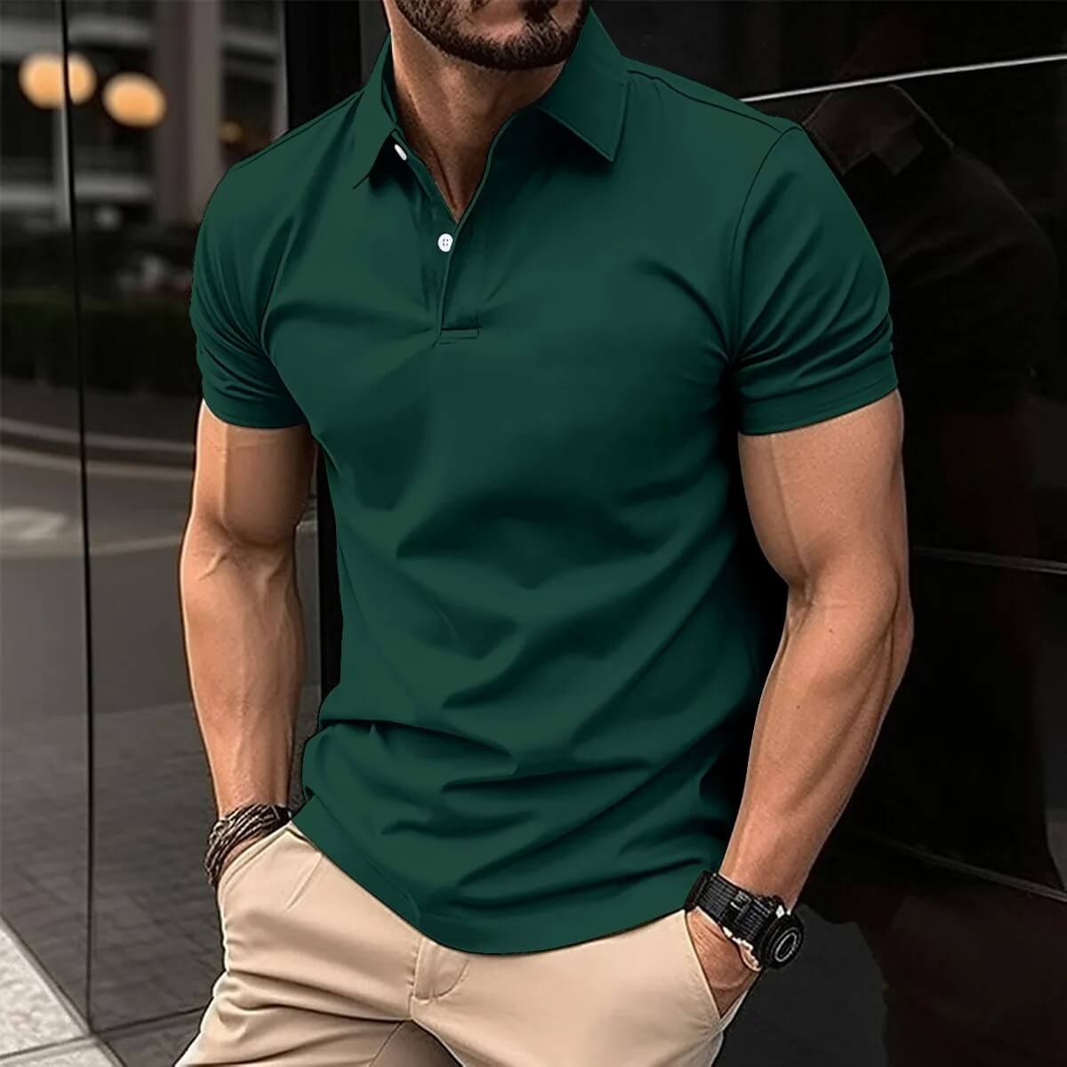 Men's Classic Polo Shirt — Smart Casual Short Sleeve Top for Golf, Work & Weekend Wear | Koossa
