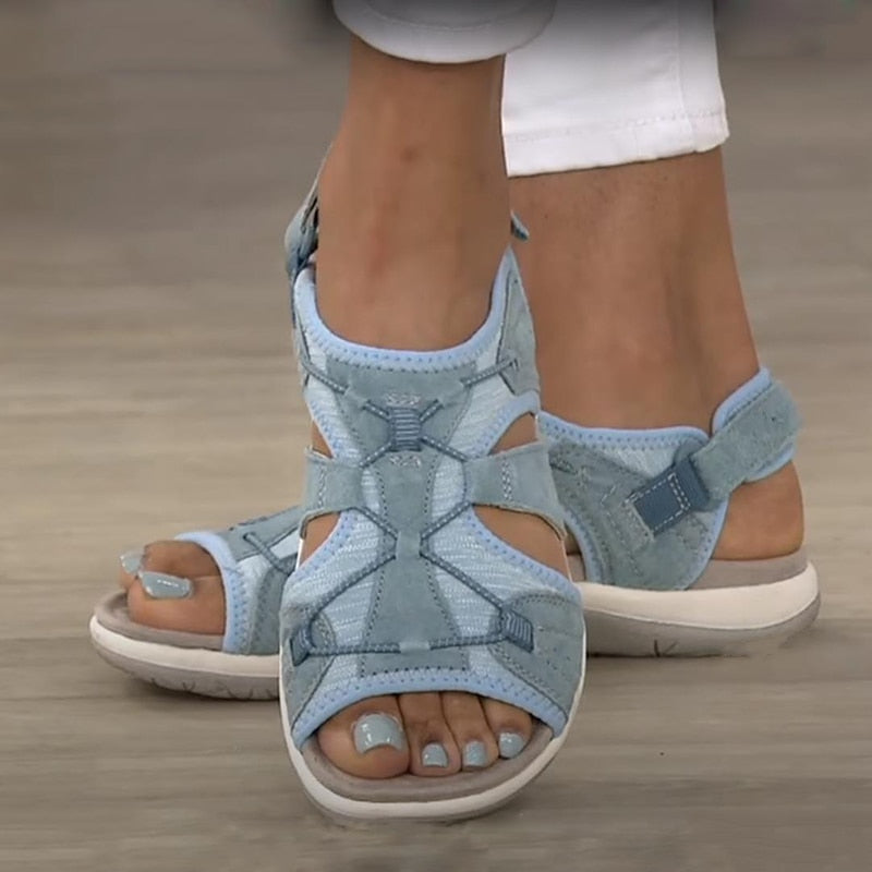 Women's Open-Toe Adjustable Strap Sandals — Comfortable Everyday Sandals with Contoured Footbed & Arch Support | Koossa