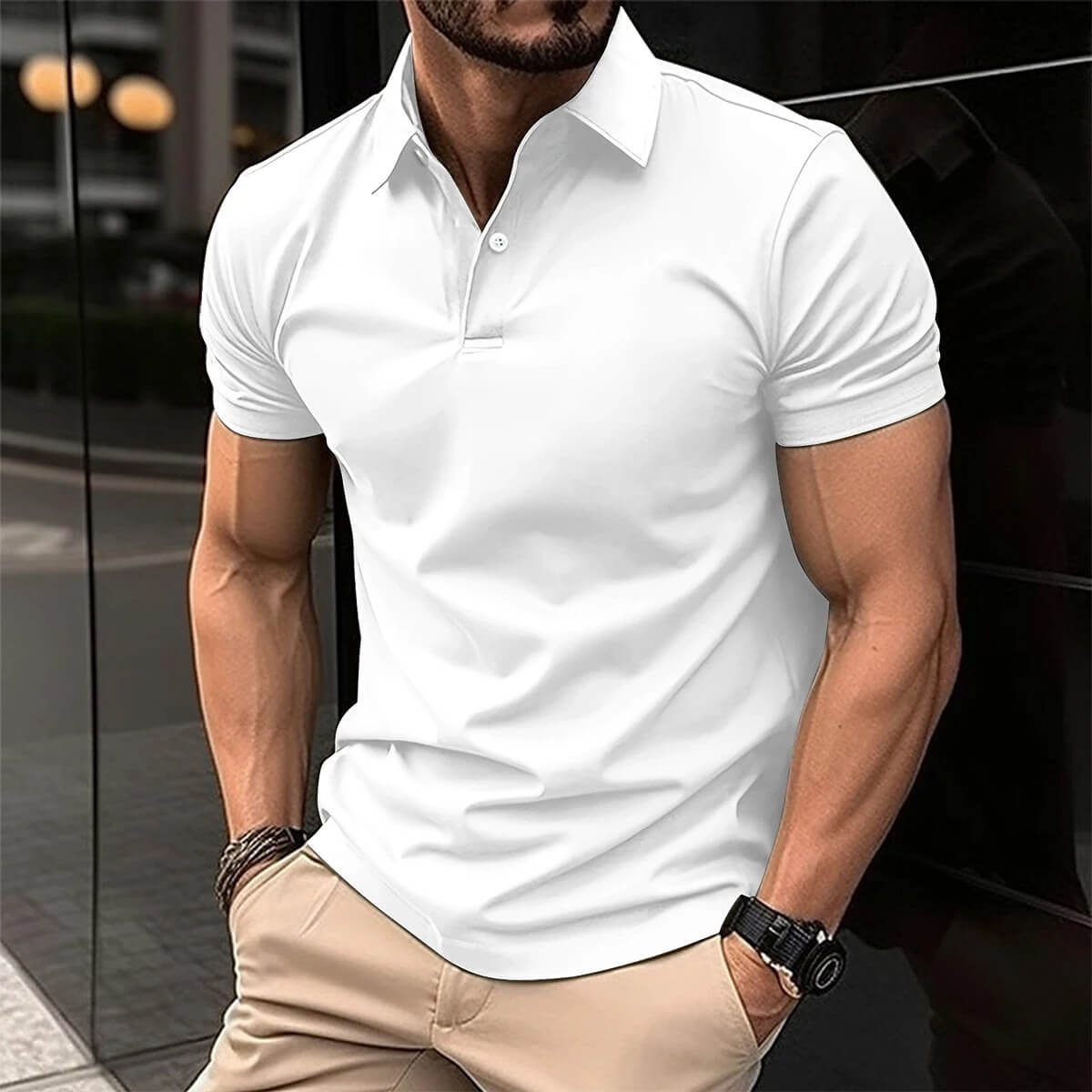 Men's Classic Polo Shirt — Smart Casual Short Sleeve Top for Golf, Work & Weekend Wear | Koossa