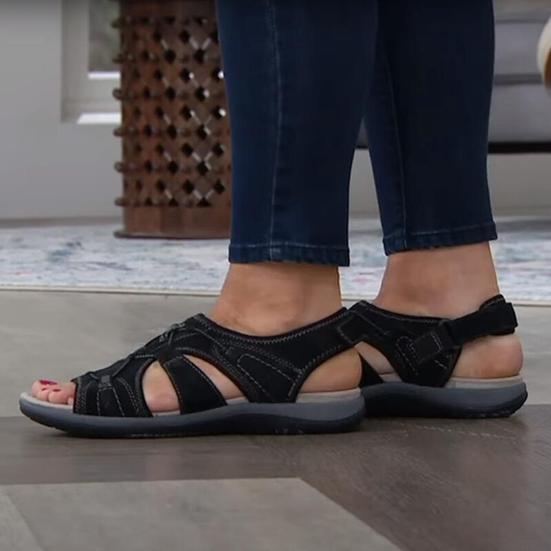Women's Open-Toe Adjustable Strap Sandals — Comfortable Everyday Sandals with Contoured Footbed & Arch Support | Koossa