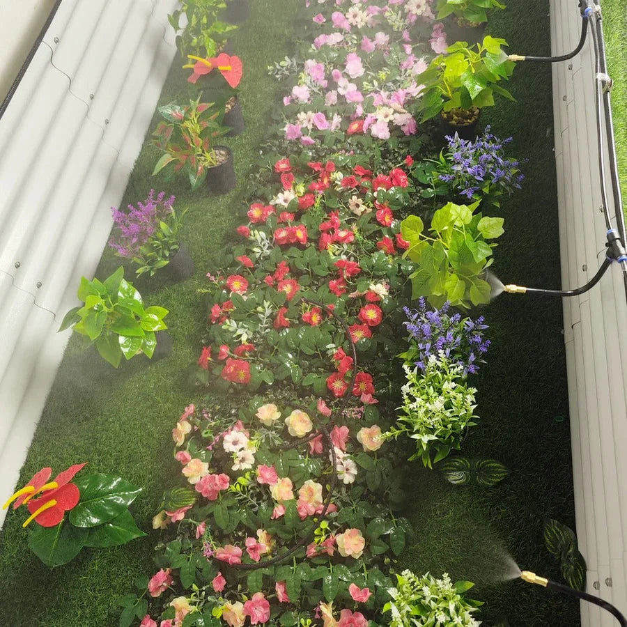 Système de brumisation pour jardin 20 m avec 20 buses réglables en laiton installation facile sans outil | Koossa