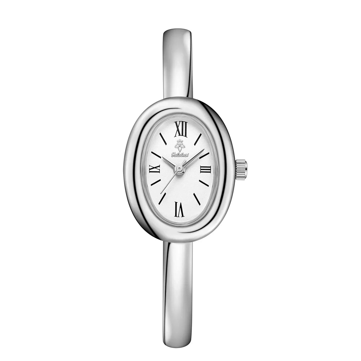 Women's Oval Face Bangle Watch, Quartz Analog Stainless Steel Wristwatch, Gold or Silver Bracelet Watch for Dress, Office and Casual Wear | Lonoma