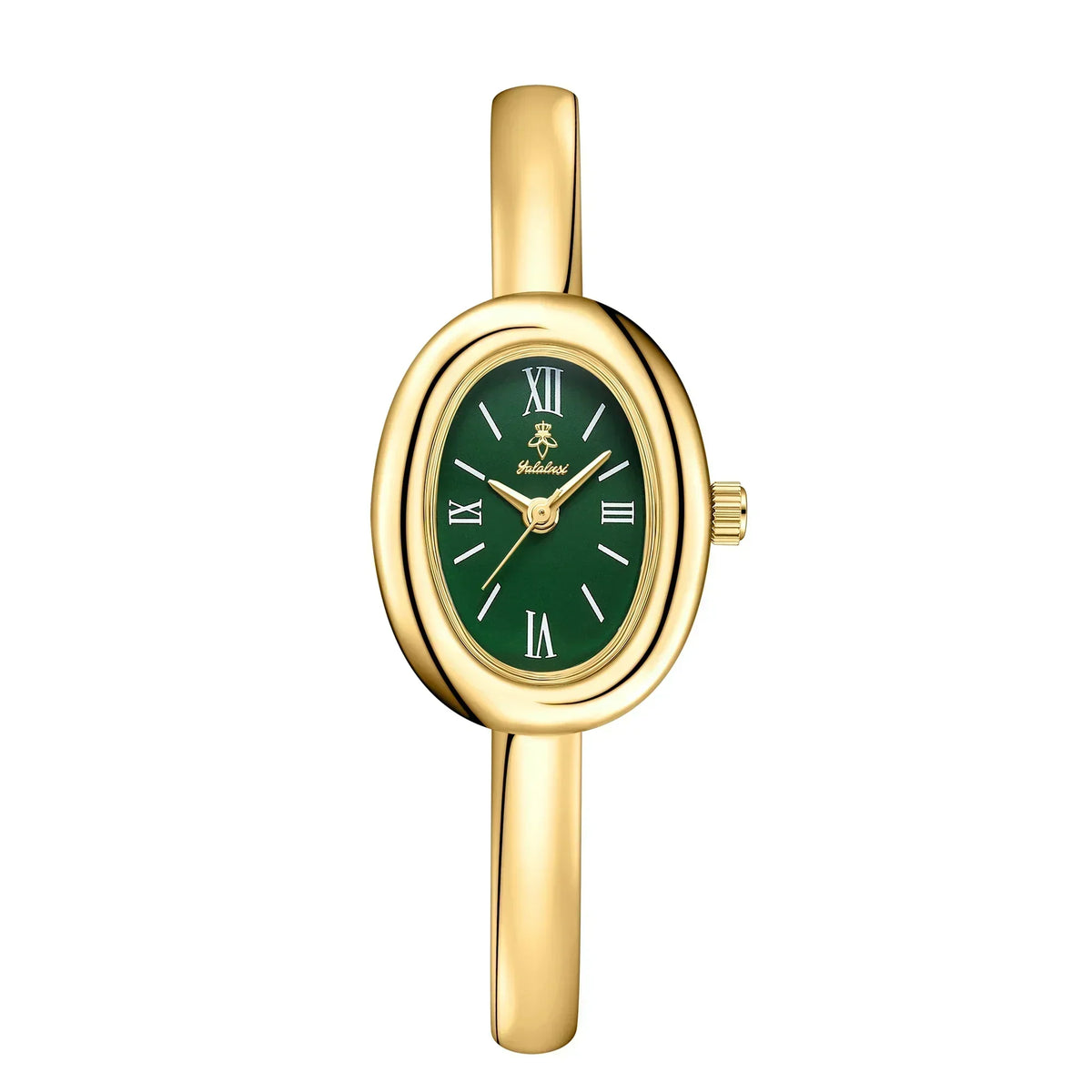 Women's Oval Face Bangle Watch, Quartz Analog Stainless Steel Wristwatch, Gold or Silver Bracelet Watch for Dress, Office and Casual Wear | Lonoma