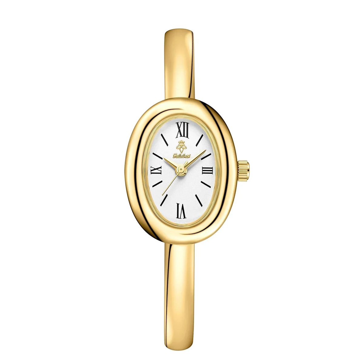 Women's Oval Face Bangle Watch, Quartz Analog Stainless Steel Wristwatch, Gold or Silver Bracelet Watch for Dress, Office and Casual Wear | Lonoma