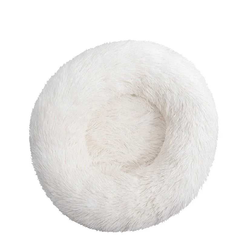 Dog Donut Bed Plush Self-Warming Raised Rim S–3XL 40–100cm Joint Support Calming Cat Dog Round Nest Bed Washable | Koossa