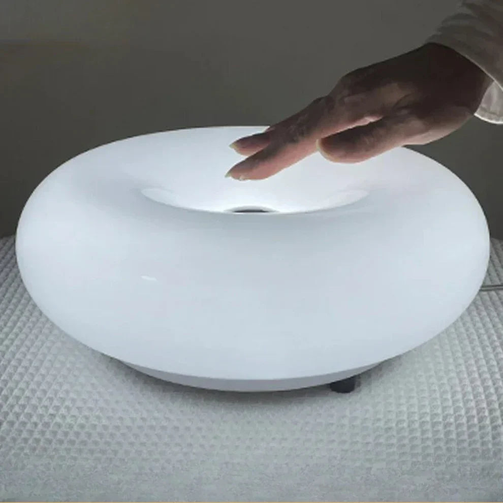 Lampe à poser LED tactile dimmable blanc chaud ronde décorative batterie 5 W chambre salon bureau moderne | Koossa