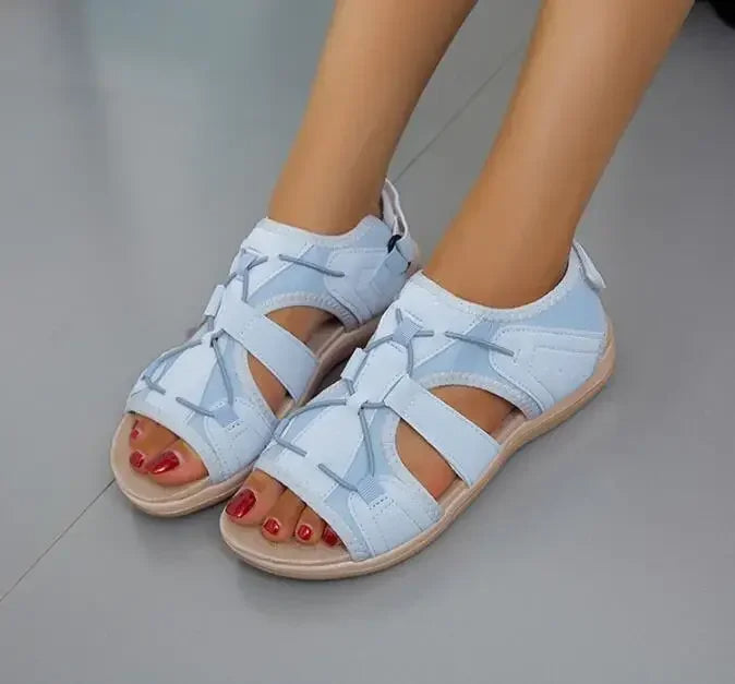 Women's Open-Toe Adjustable Strap Sandals — Comfortable Everyday Sandals with Contoured Footbed & Arch Support | Koossa