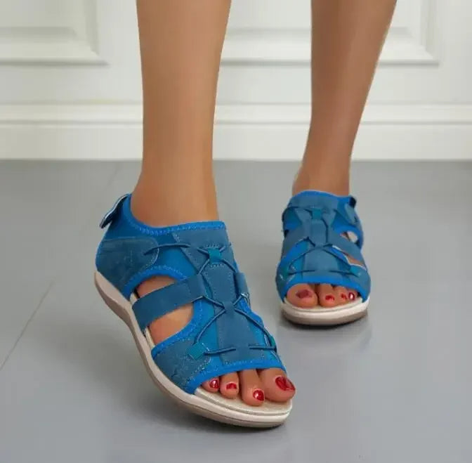 Women's Open-Toe Adjustable Strap Sandals — Comfortable Everyday Sandals with Contoured Footbed & Arch Support | Koossa