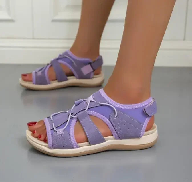 Women's Open-Toe Adjustable Strap Sandals — Comfortable Everyday Sandals with Contoured Footbed & Arch Support | Koossa