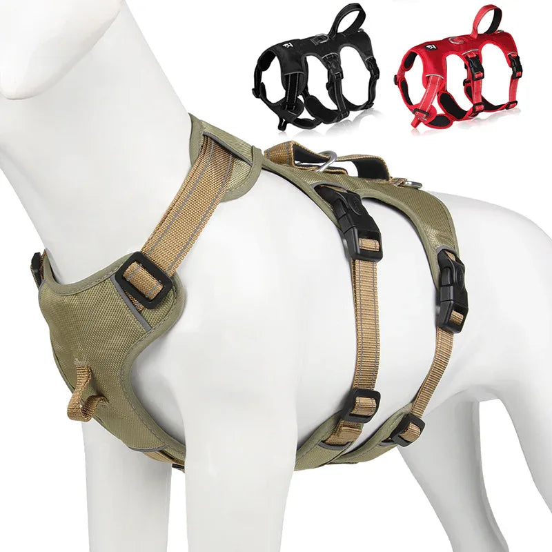 Dog Harness No-Pull Escape-Proof Reflective Adjustable Breathable Nylon Medium Large Puppy Walking Training Vest Chest Strap | Koossa