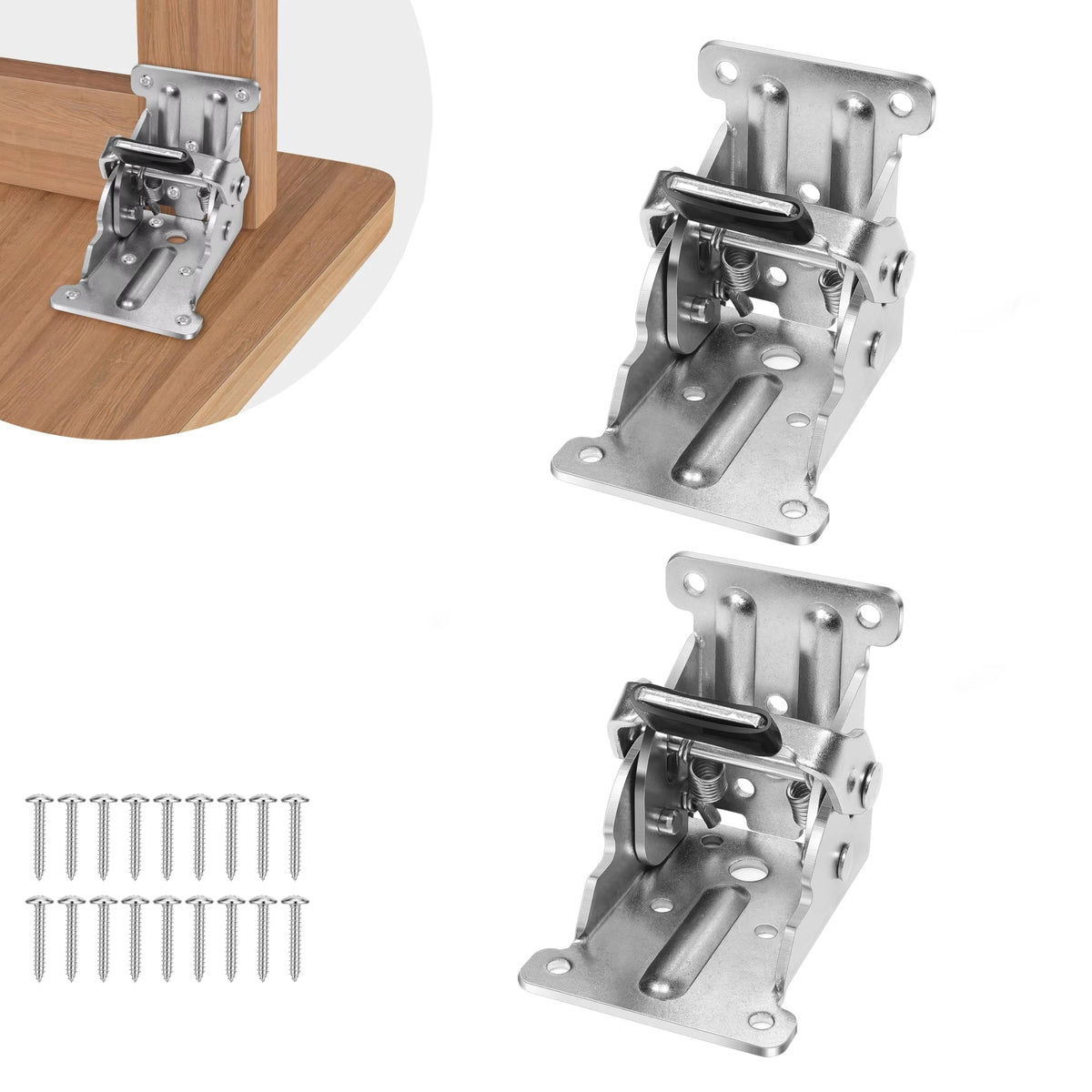Heavy-Duty Folding Table Bracket Set, Self-Locking Steel Shelf Support for Workbench, RV Table, Drop-Leaf Desk, Murphy Bed | Lonoma