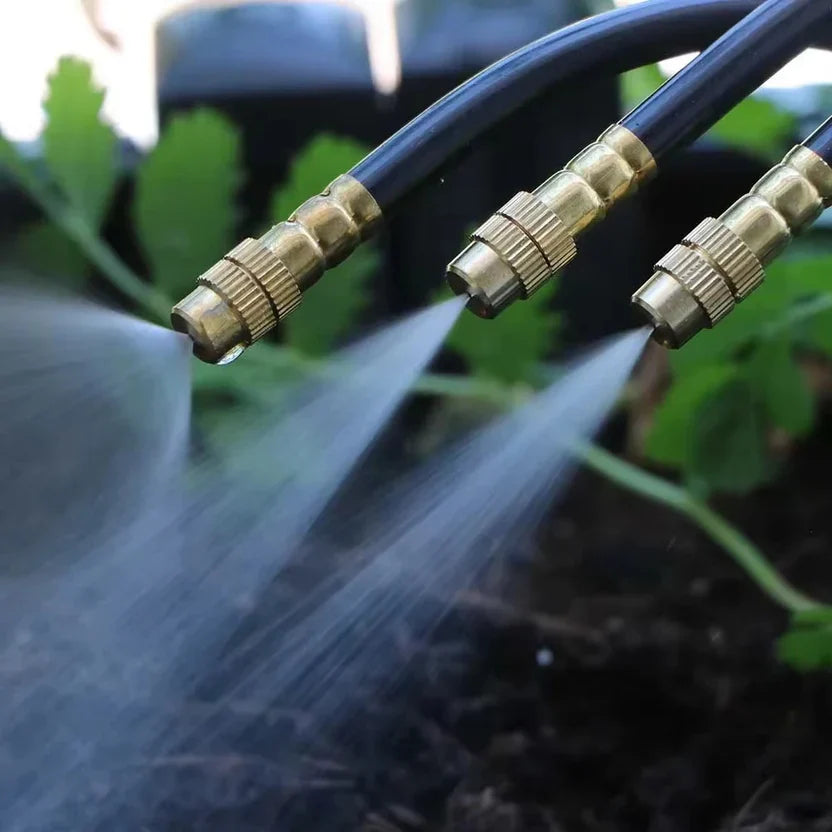 Système d'Irrigation Goutte-à-Goutte 360° Laiton Tuyau PE 8 mm Arrosage Automatique Jardin Balcon Serre | Koossa