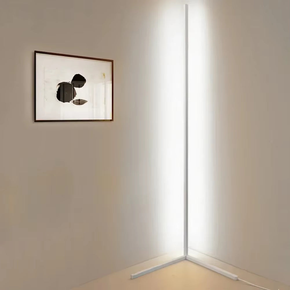 Dimmable LED Corner Floor Lamp, 56 in Tall, 3 Color Temperatures, Black or White – Modern Standing Light for Living Room, Bedroom & Office | Lonoma