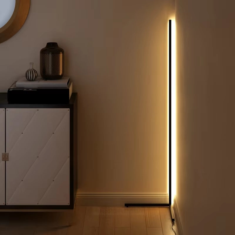 Dimmable LED Corner Floor Lamp, 56 in Tall, 3 Color Temperatures, Black or White – Modern Standing Light for Living Room, Bedroom & Office | Lonoma